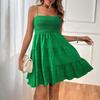 Summer Spaghetti Strap Sleeveless Dress Square Neck Mini A Line Flowy Short Sundress Women for Vacation Daily Work