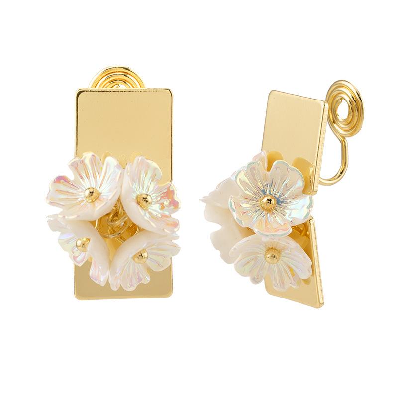 

Металлические серьги с геометрическим цветком, простые уникальные зажимы для ушей в виде противомоскитной спирали без пирсинга