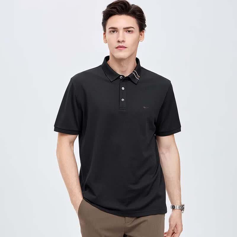 SEPTWOLVES Men's Silk Blend Breathable Short Sleeve POLO Shirt