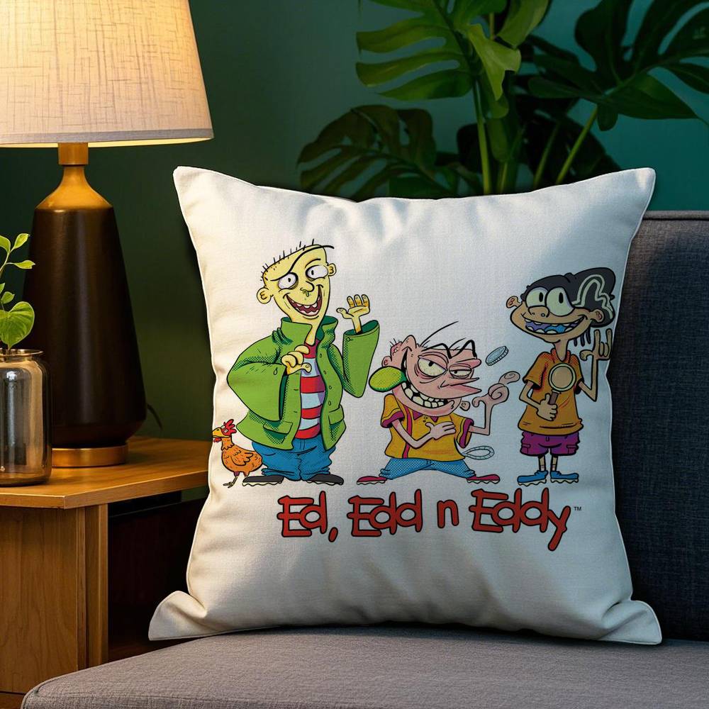 E-Ed Edd N Eddy Pillow Case Anti-dustmite Pillowcase Invisible zipper silky Sofa cushion cover