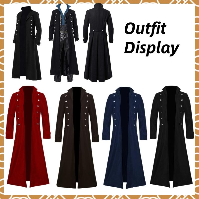 Men's Steampunk Retro Jacket Gothic Victorian Frog Coat Halloween Costume Manyi Fashion