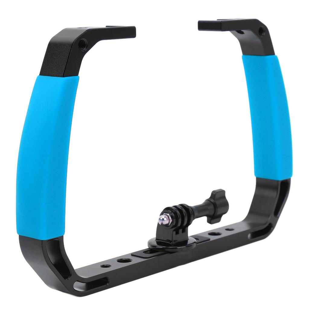 Underwater Diving Rig Tray Mount Silione Anti Slip Grip Stabilizer with 2 Cold Shoe 1Celsius4in 3Celsius8in Screw Hole Action Camera Accessory for Ins