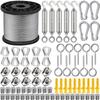 2MM Gartendrahtseil für Kletterpflanzen, 50 Meter Schwerlast 304 Edelstahl-Drahtseil-Kit, mit M5 Spannschloss Drahtspanner