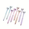 1pc Cute Bowknot Crystal Ballpoint Pens 0.7mm Blue Ink Signature Pens Student School Office Stationery Writing Supplies Holiday Gift Novelty Stationer