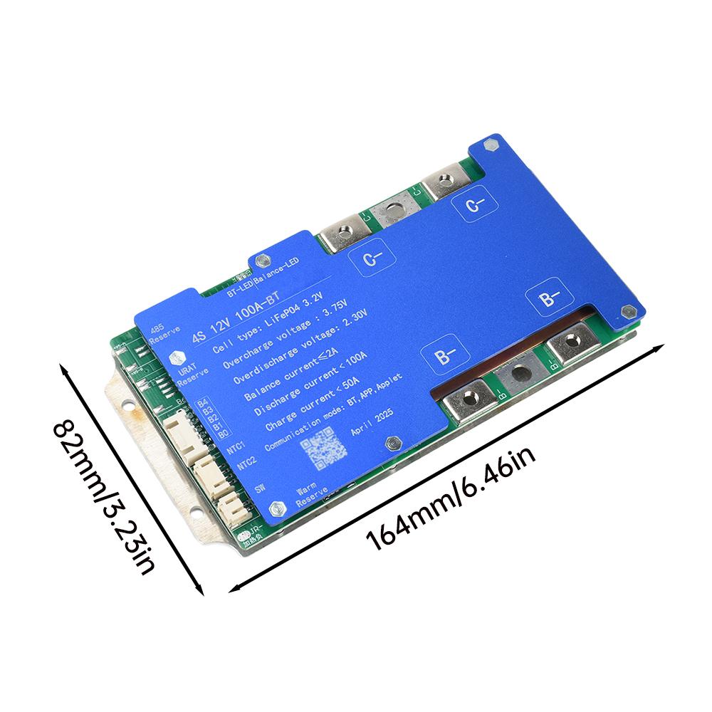 4S 8S 100A 200A 12V LiFePO4 Smart Bluetooth BMS APP Einstellbarer Parameter Ausgleichsschutzplatine Gleicher Port