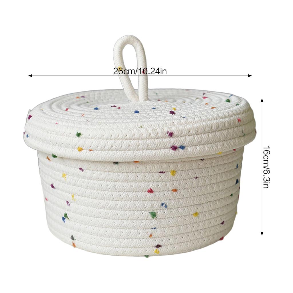 Cotton Rope Storage Basket Organizer Box for Makeup Snacks Desktop Multifunctional Stackable Handwoven Home Decor