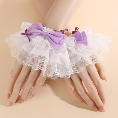 Lolita Lace Bowknot Sleeve Cuffs for Cosplay