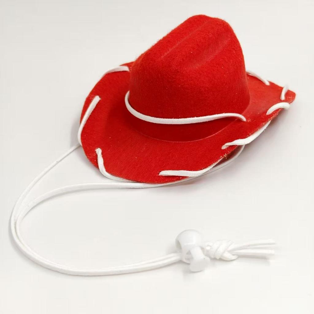 Pet handmade punched rope cowboy hat puppy cat western cowboy hat pet 13cm shaped small hat