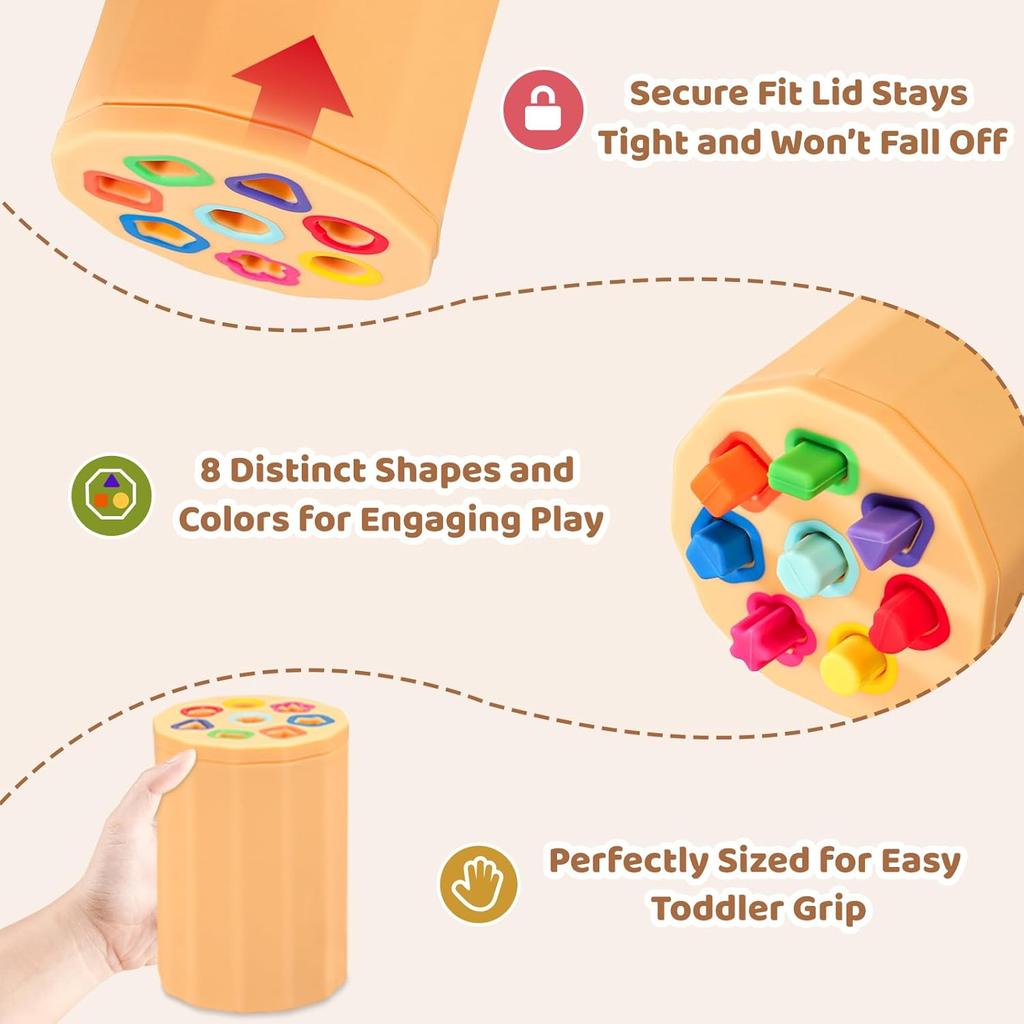 Shape & Color Sorting Montessori Toys for Toddlers 1-3, Soft Silicone Toys, Preschool Activities Matching Game, Educational Toy for Boys and Girls