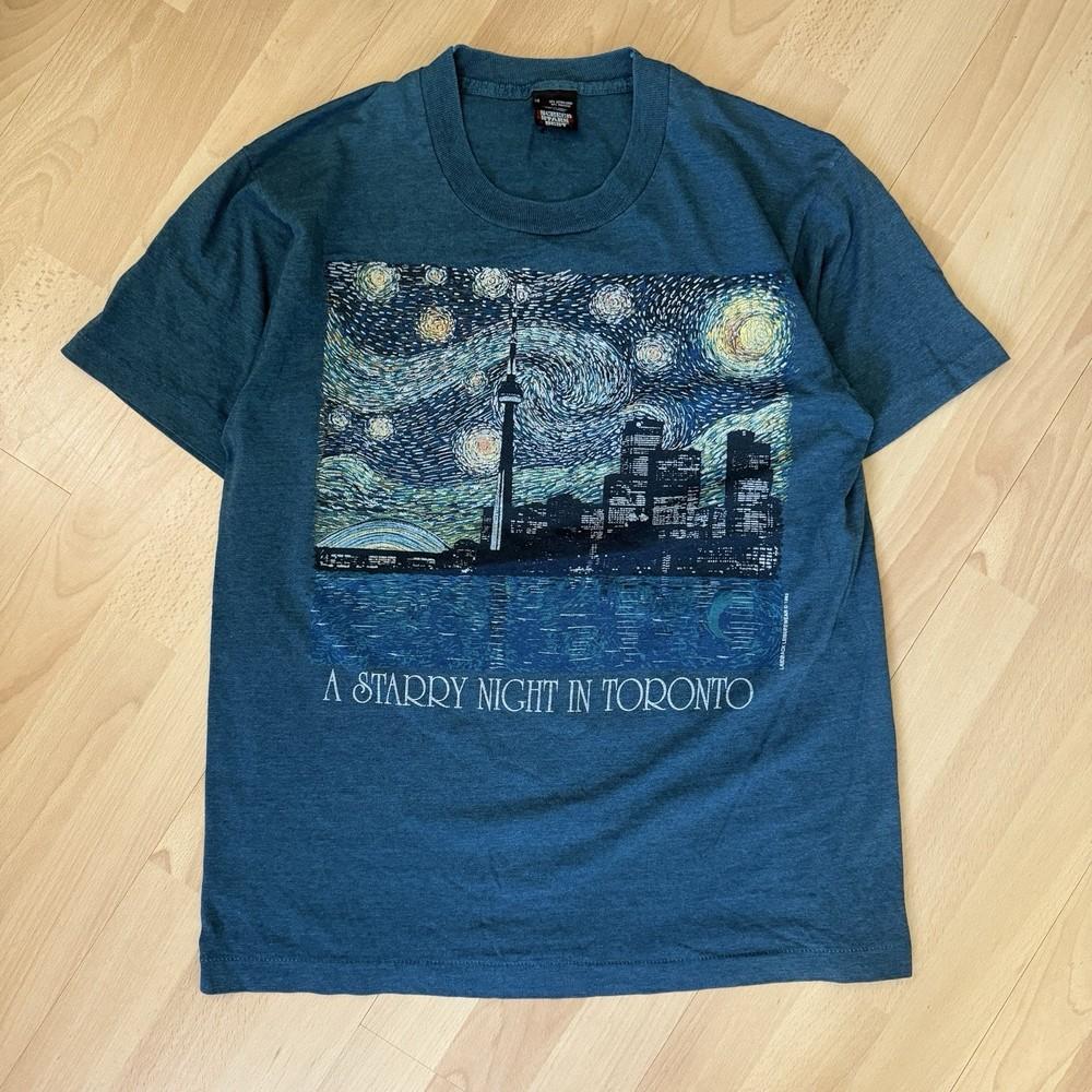 Vintage 1992 Starry Night In Toronto Van Gogh Art TShirt Unisex T-Shirt XXXXL