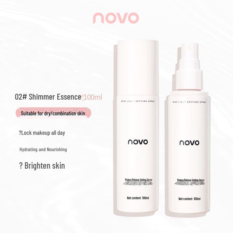 NOVO Chinese Misty Light Setting Spray - Refreshing, Non-Greasy, Ideal for Students 02# Shimmer Essence