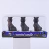 Set of 3 Halloween Themed Candle Ornaments Funny Black Cats Skull Pumpkin Witches Shape Candle for Home and Party Decors