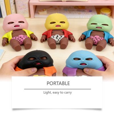 Giocattolo per Alleviare lo Stress dei Bambini con Protezione Facciale Cappotto Biancheria Intima Rilascio Lento Giocattolo da Spremere per Bambini Pallina Morbida Rilassante Giocattolo Fidget