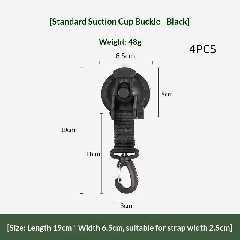 

4 Pcs Car Tent Suction Cups Outdoor Camping Rope Powerful Suction Cup Buckle Side Tarps Tent Suckers Anchor Securing Hook чёрный
