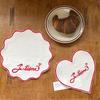 French Embroidered Pet Tableware Mat Pure Cotton Love Flower Trimmed Tabletop Decorative Prop Puppy Dog Bowl Mats
