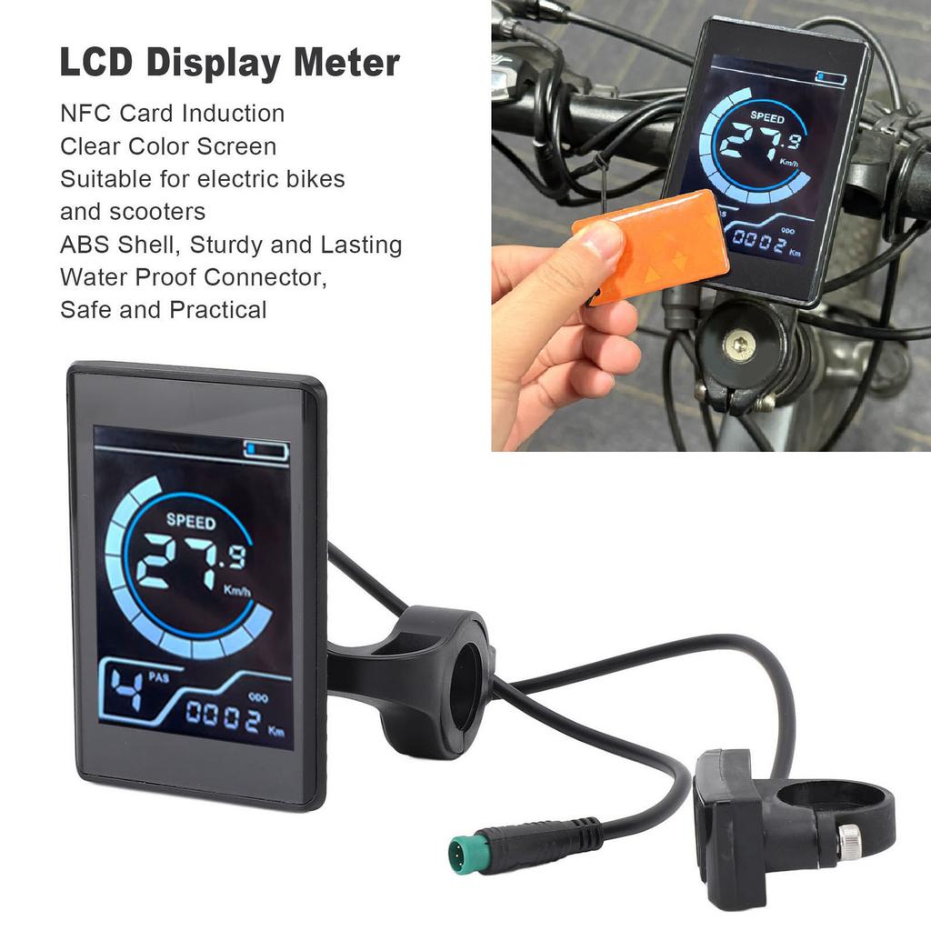 Cycling Display Meter LCD Control Panel NFC Induction  Design Easy Installation with 2 Cards for Bicycles and Scooters