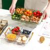 Dried Fruit Plate 2/4/6 Grids Light Luxury Divided Fruit Plate Snack Dish Candy Nuts Household Plastic Tray Snack Dessert Tray