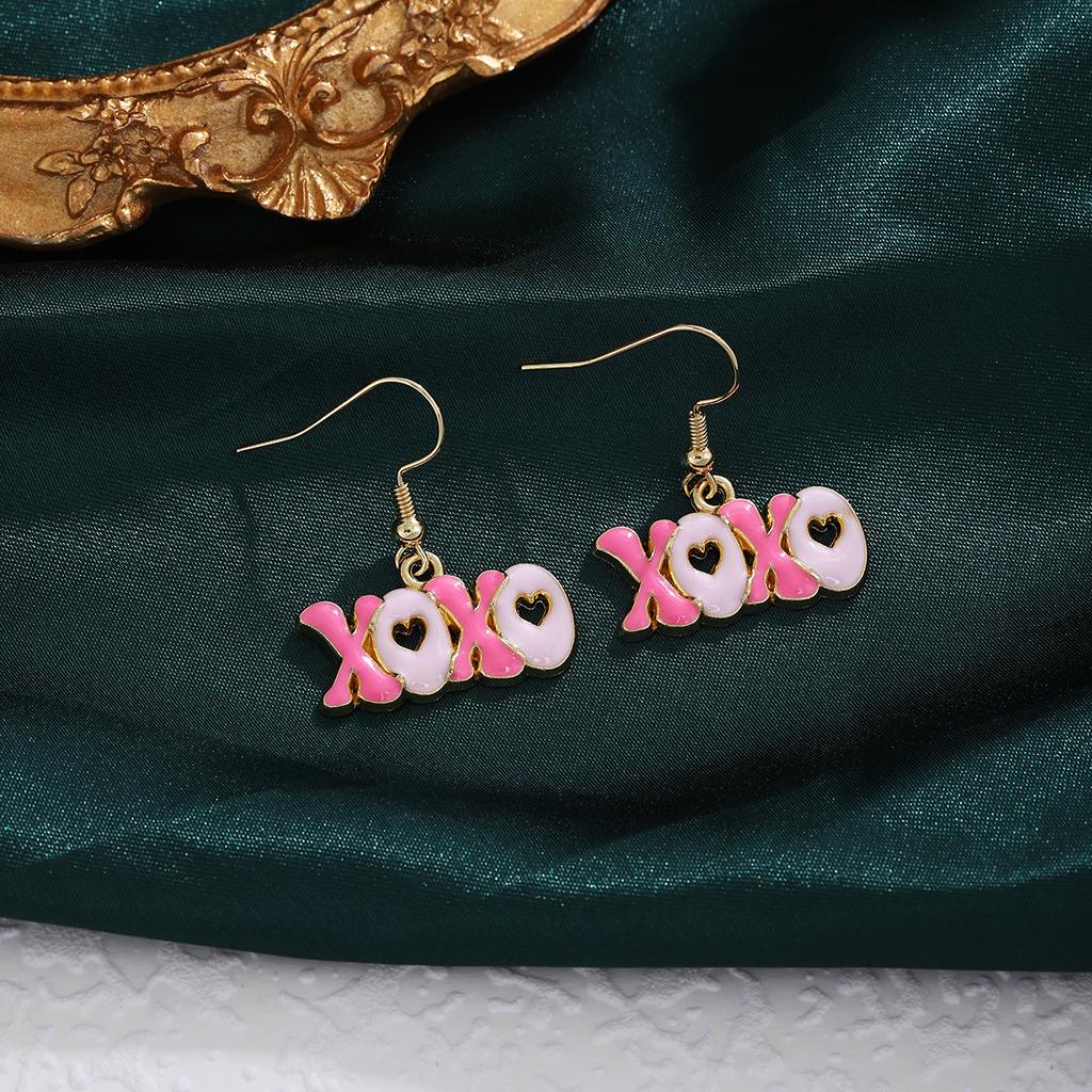 Japanese Pink Peach Heart Checkered Hot Air Balloon Rainbow Ear Hook, Light Luxury High-End Sweet Girl Earrings