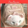 Cat Marie Canvas Backpack With Bow Print Design For Daily Use School