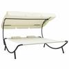 VidaXL Outdoor Daybed with Canopy and Pillows Garden Lounge Chair Patio Lounge Chair Chaise Longue 48068