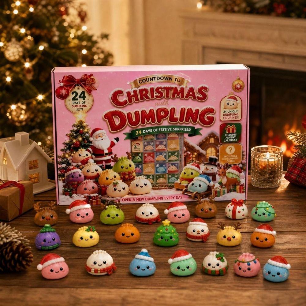 Soft Mystery Dumplings Toy Slow Resilience 24-Day Countdown Calendar for Kids&Adults