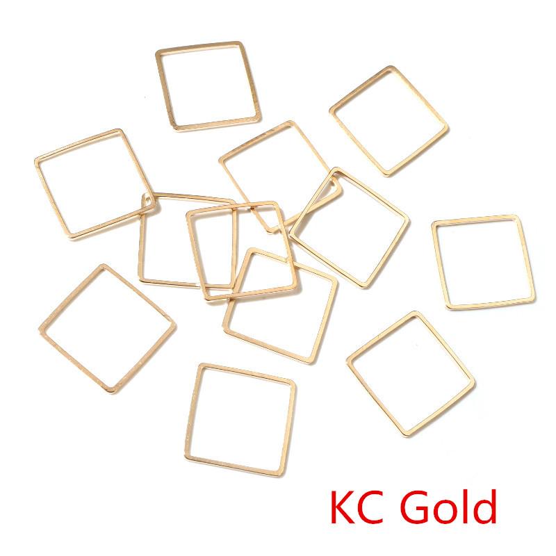15 20 25 mm Brass Closed Square Ring Earring Wires Hoops Pendant Connectors Rings For DIY Jewelry Making Supplies Accessories
