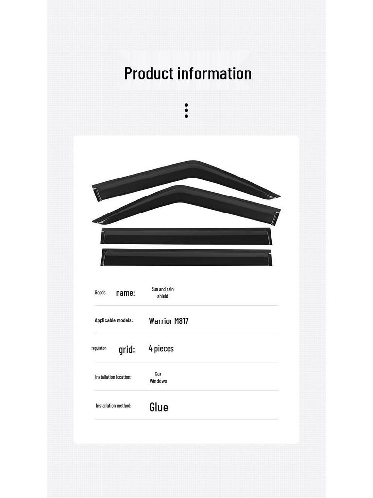 Dongfeng Mengshi M817 Window Rain and Sun Visors - Weather Shields and Exterior Decor Accessories