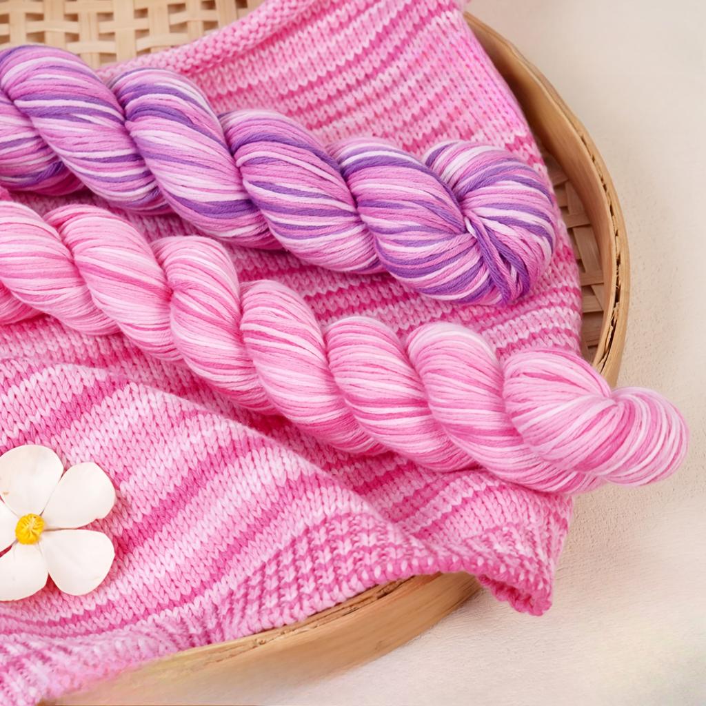 4balení bavlněné příze 200g (4x50g ) Prodyšná měkká tkaná příze na pletení háčkování smíšené barvy lehká na svetry příze