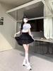 White Pleated High Waist A-Line Mini Skirt for Women - Summer Petite Slimming Design