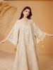 SW68 Muslim Embroidery Sequin Plus Size Women's Dubai Long Robe