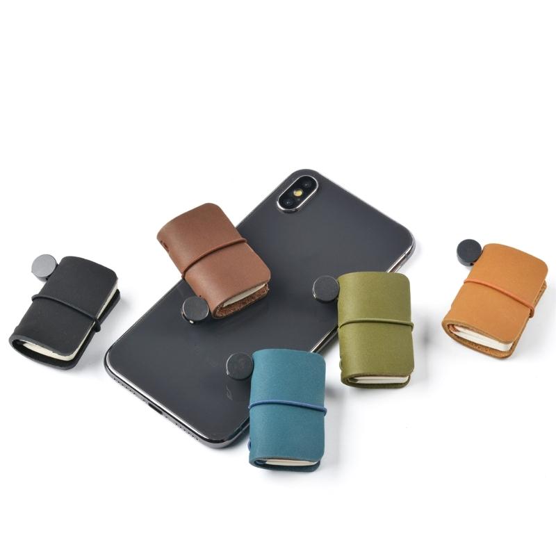 Pocket Leather Notebooks 1.25x1.88Inch Small Leather Journal Pocket Writing Pad For Women Keychain Bag Wallet Charm