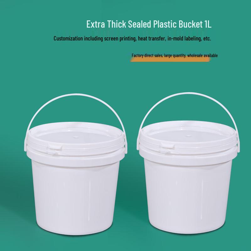 1L White Round PP Plastic Multi-Purpose Bucket