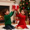 1/2/3Pcs Mini Christmas Gift Box Figurine 3D Printed White Bow Red Present Box Holiday