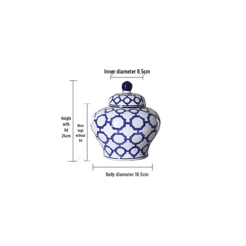 Chinese Antique Blue & White Porcelain Vase for Home Decor