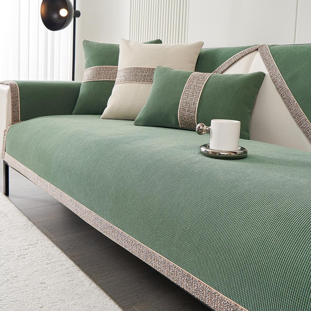 All-Season Universal Solid Color Sofa Cushion Non-Slip New  Sofa Cover All-Inclusive Chenille Simple Summer Cover