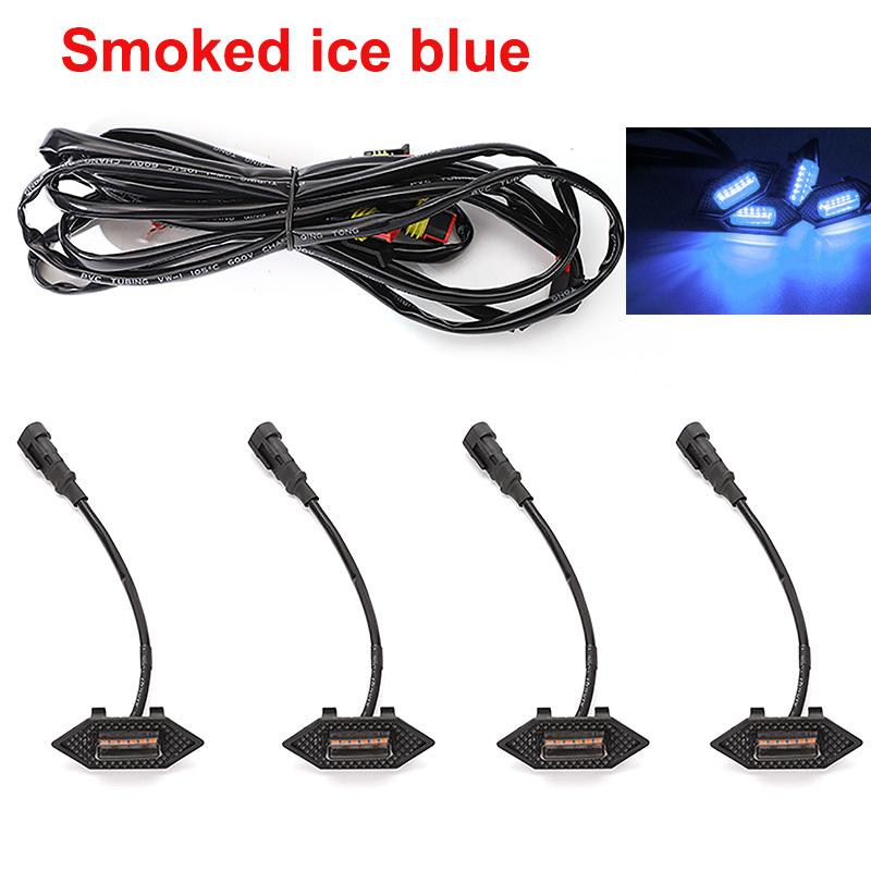 4Pcs/set Smoked Shell Amber Light Front Grille LED Light Safety Warning Light with Wire Harness Fit for Honda CRV 2017-2022