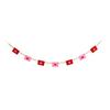 Felt Envelope Wood Bead Garland for Valentine's Day Red And Pink Romantic Hanging Bunting Garland for Wedding Anniversary Decor