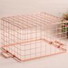 1Pcs Premium Iron Storage Basket Nordic Style Rose Gold Laundry Towel Book Snack Organizer for Kitchen Bathroom Desktop