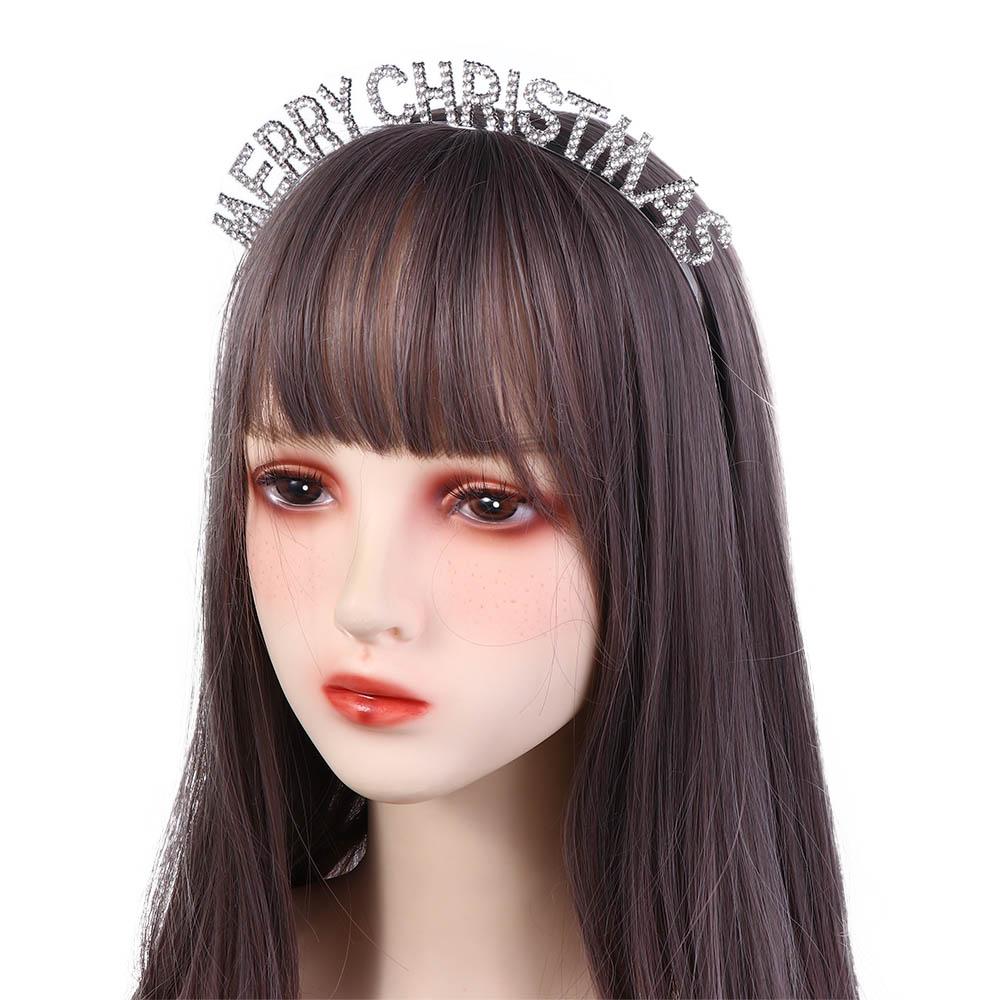 Headband Metal Letter Hair Hoop Party Ornament Zinc Zinc Alloy Crystal Headwear Christmas Antlers Hairband