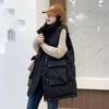 Daunenbaumwollweste Damen Mittel und Lang Herbst und Winter Neu Koreanische Version Lockere Weste und Westenjacke