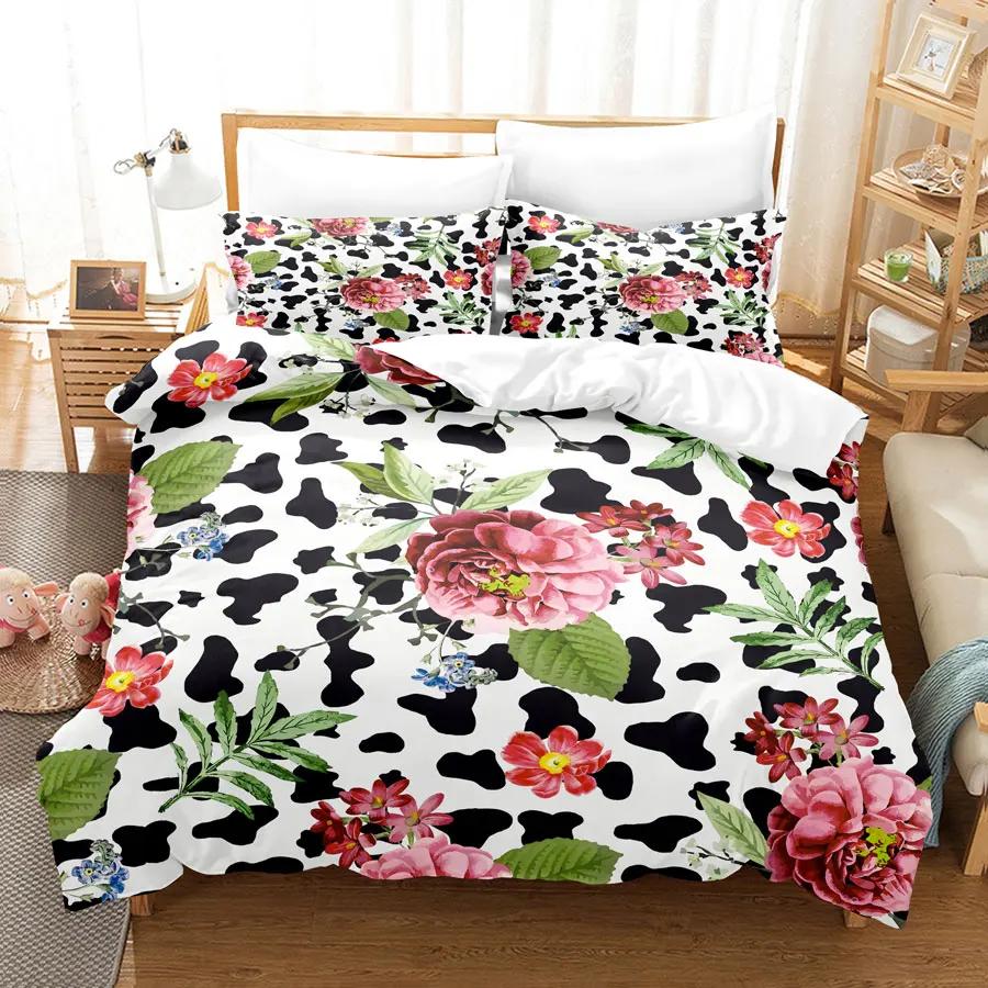 

Цветочные пододеяльники Комплект для односпальной кровати Полный Квин-сайз Кинг-сайз Одеяло Постельные комплекты 2 шт. 3 шт. Одинарный Двуспальный Покрывало Наволочка Тонкий EU Sing 135x200cm&Duvet Cover
