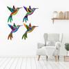 Wrought Iron Hummingbird Ornament 4pcs/set Animal Art Crafts Decor for Indoor Outdoor Garden Yard Door Decoration