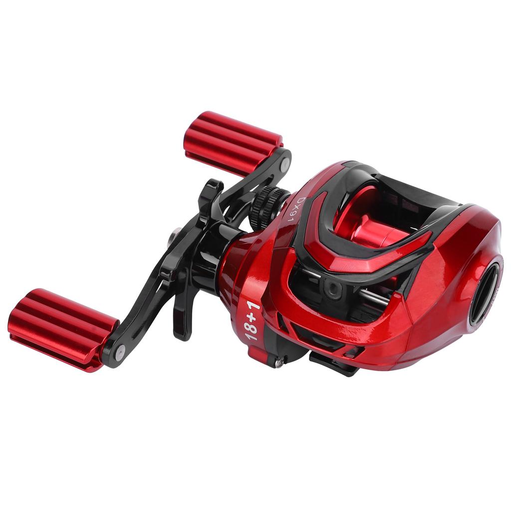 Baitcasting Fiskehjul 6 Utväxling Centrifugal Magnetisk Dubbelbroms Haspelrulle 18+1 Kullager(Höger