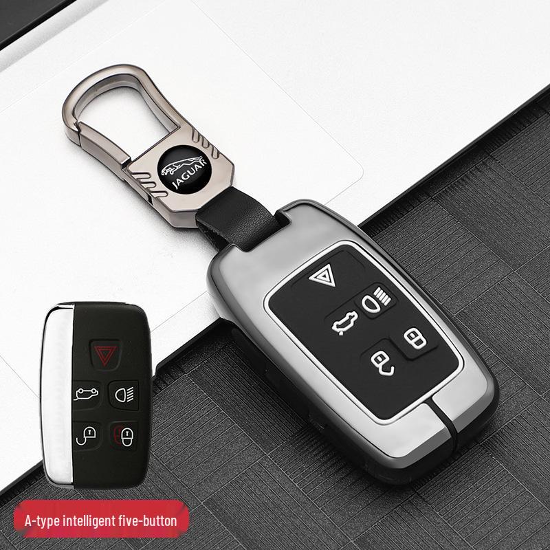 Premium Metal Protective Shell for Jaguar Key - Compatible with XFL/XEL/XJL/FPACE; High-End Men's Key Case with Buckle