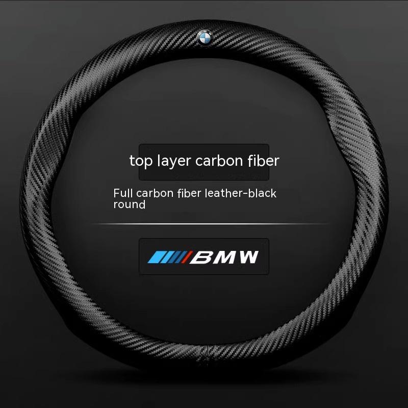 For BMW M X1 X3 X5 X6 X7 G20 G30 I3 I4 E36 E39 E46 E87 E90 E92 F10 F15 F20 F25 F30 Carbon Fiber Leather Car Steering Wheel Cover