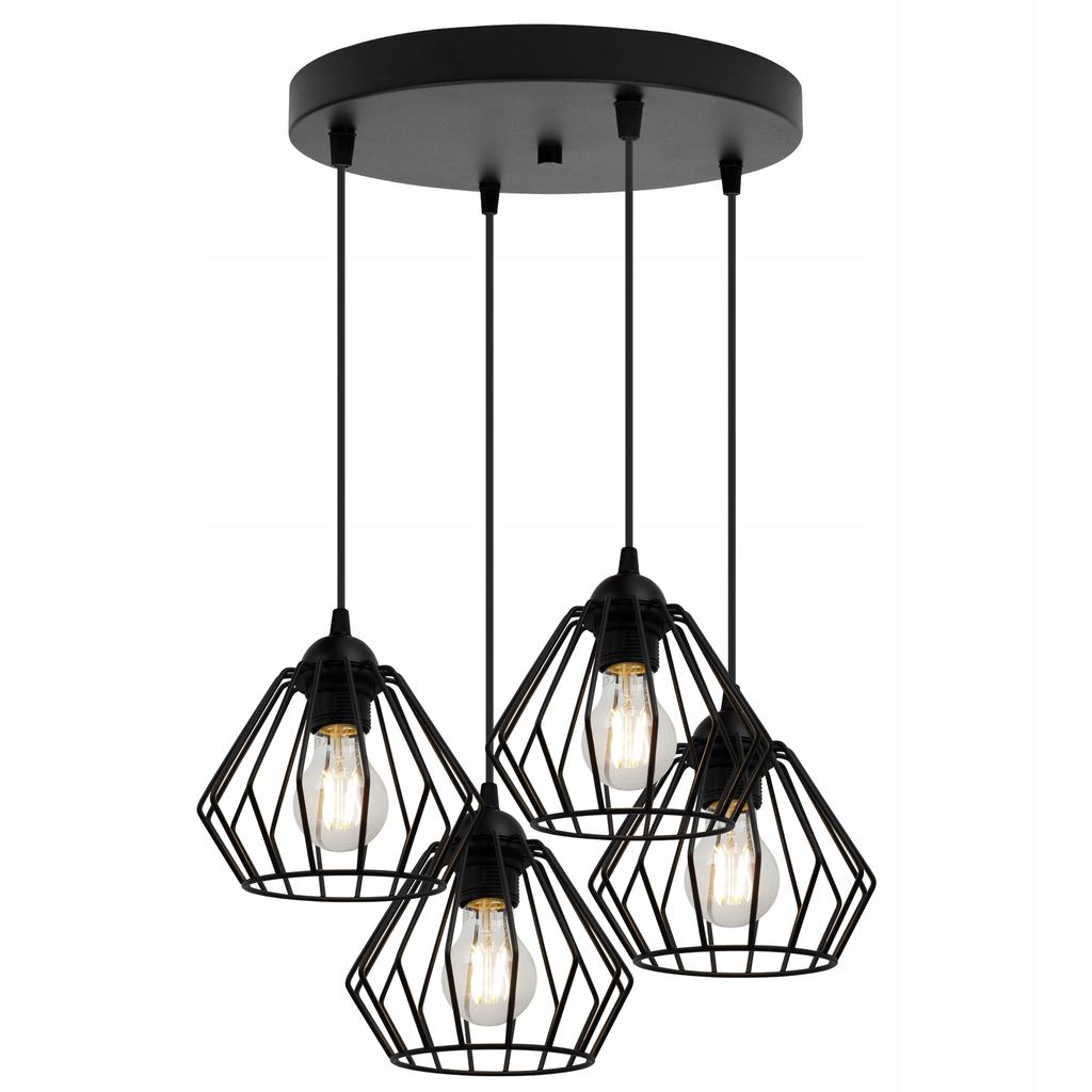 BLACK WIRE HANGING LAMP LOFT LED CHANDELIER
