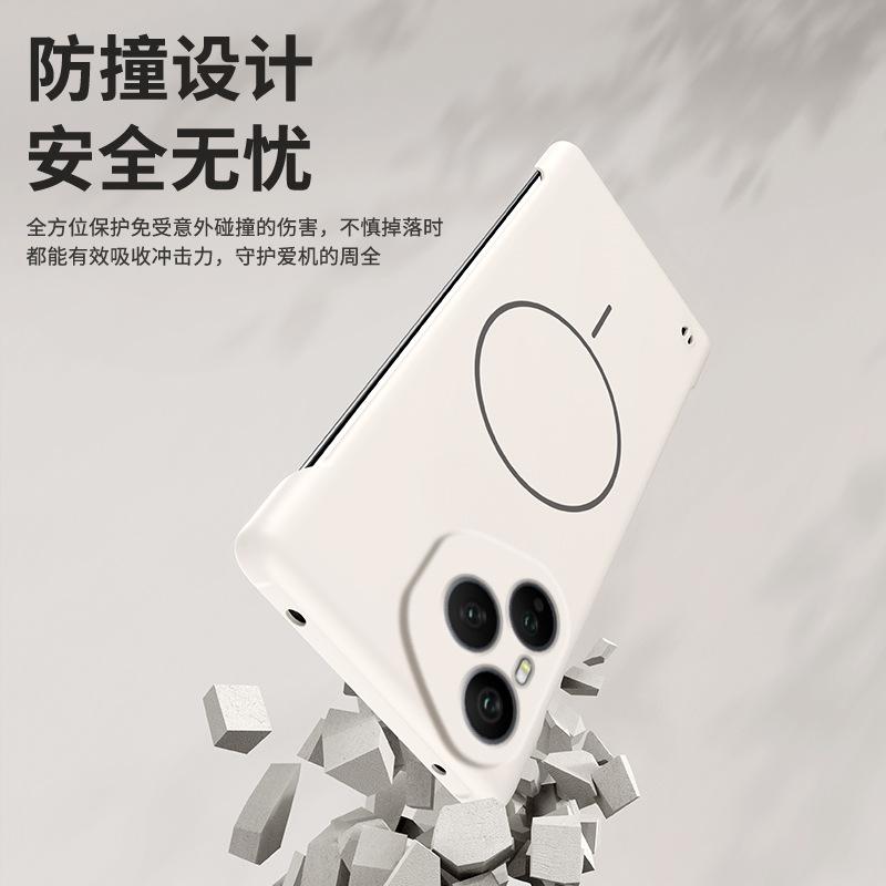 Ultra-thin borderless suitable for Honor 400pro mobile phone case magnetic suction power breathable heat dissipation X60 light and thin protective co