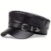Flat Top Painter Hat Large Belt Buckle Newsboy Cap Classic Sailor Visor Hat