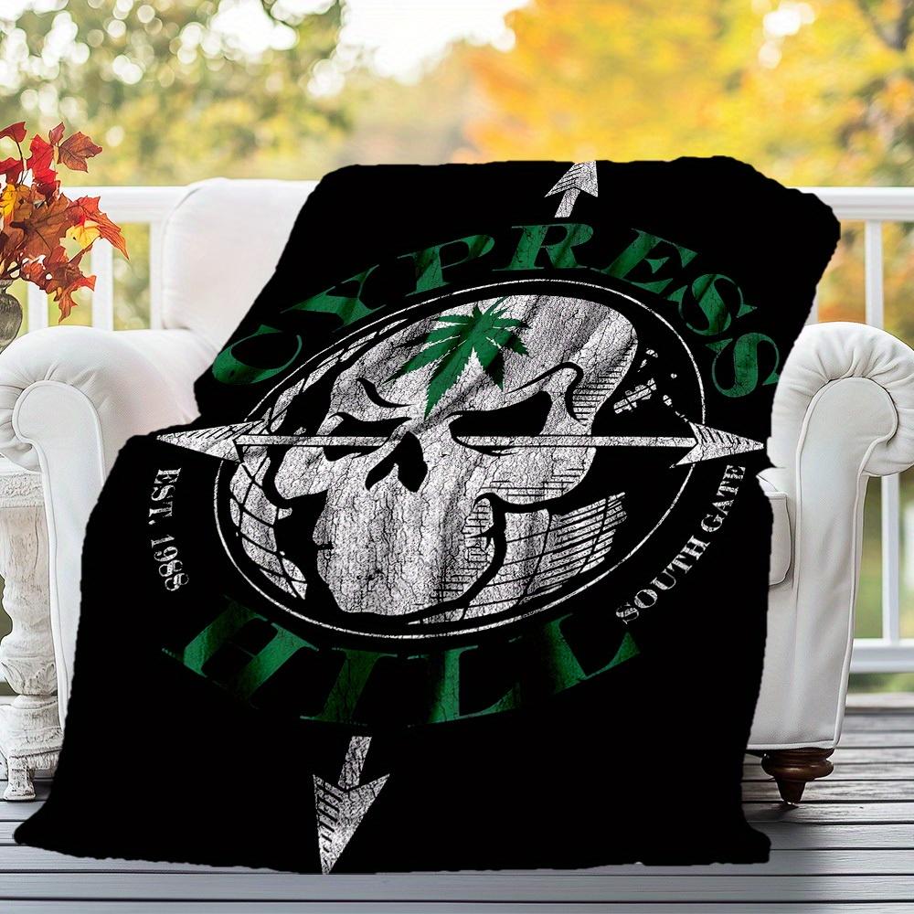 1 stuks Cypress Hill, Schedel Thema Ontwerp Flanellen Deken - 3D Geprint Zacht Warm, Lichtgewicht Plaid voor Alle Seizoenen voor Kamperen Reizen Bed-080759