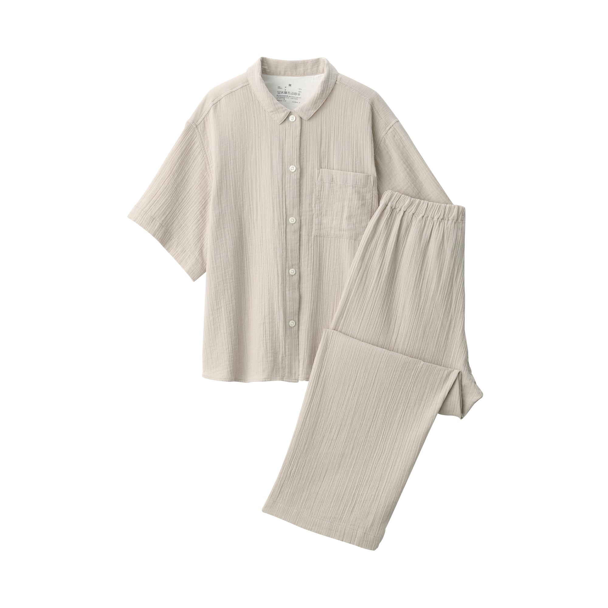 

MUJI Seamless Willow Gauze Sand Size Size XS Women s Half-Sleeve Pajamas, Beige, FD1L8A5S,
